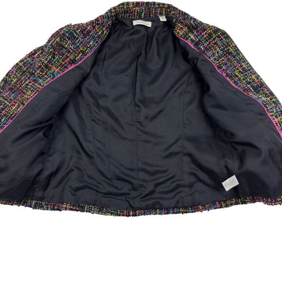 Coldwater Creek Artsy Art to WearTextured Multi Color Tweed Jacket Women's 12 - Picture 3 of 8